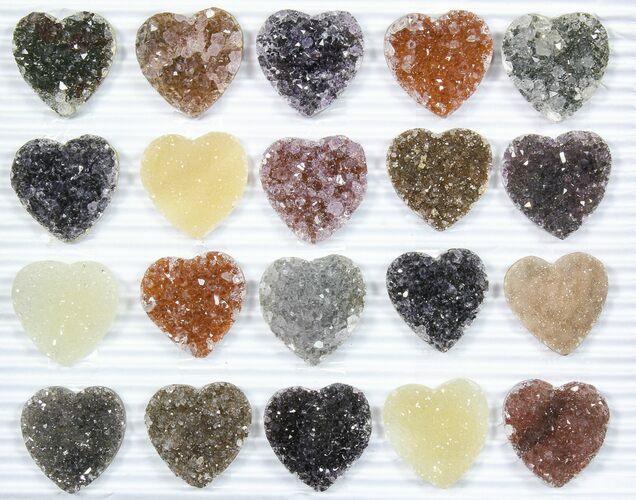 Lot: Druzy Amethyst/Quartz Heart Clusters ( Pieces) #84114